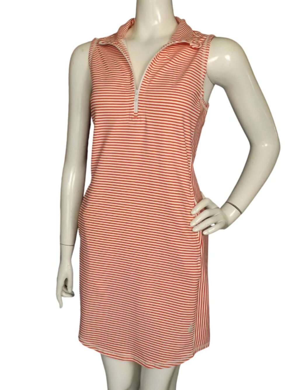TOMMY BAHAMA Mini Dress, S, Islandzone, Red/White Stripe, Activewear, Zip Neck - Picture 5 of 13